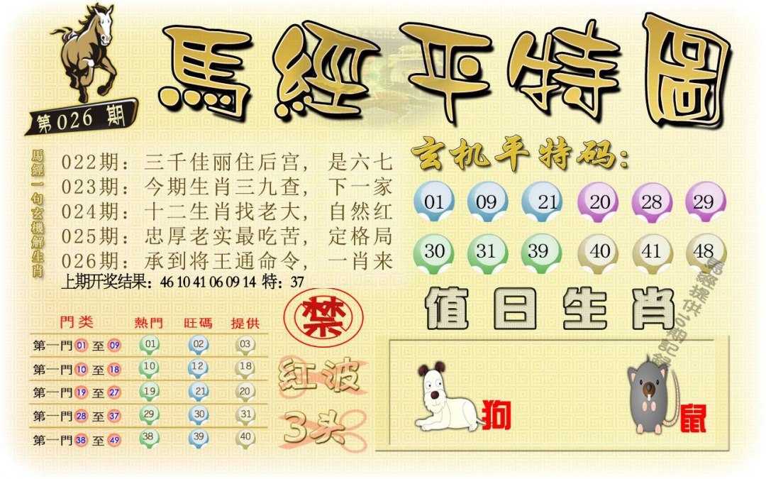 026期马经平特图[图]