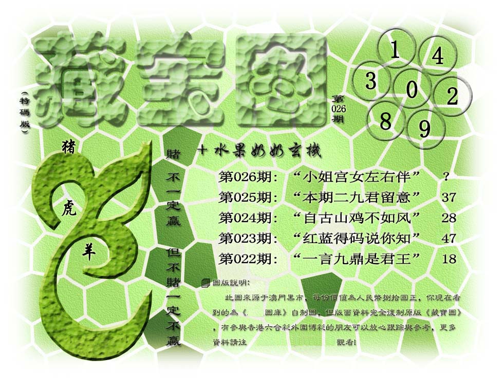 026期(水果奶奶藏宝图)正版[图]