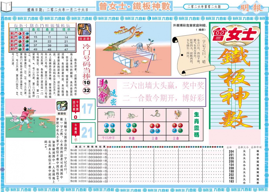 026期曾女士铁板神数A[图]