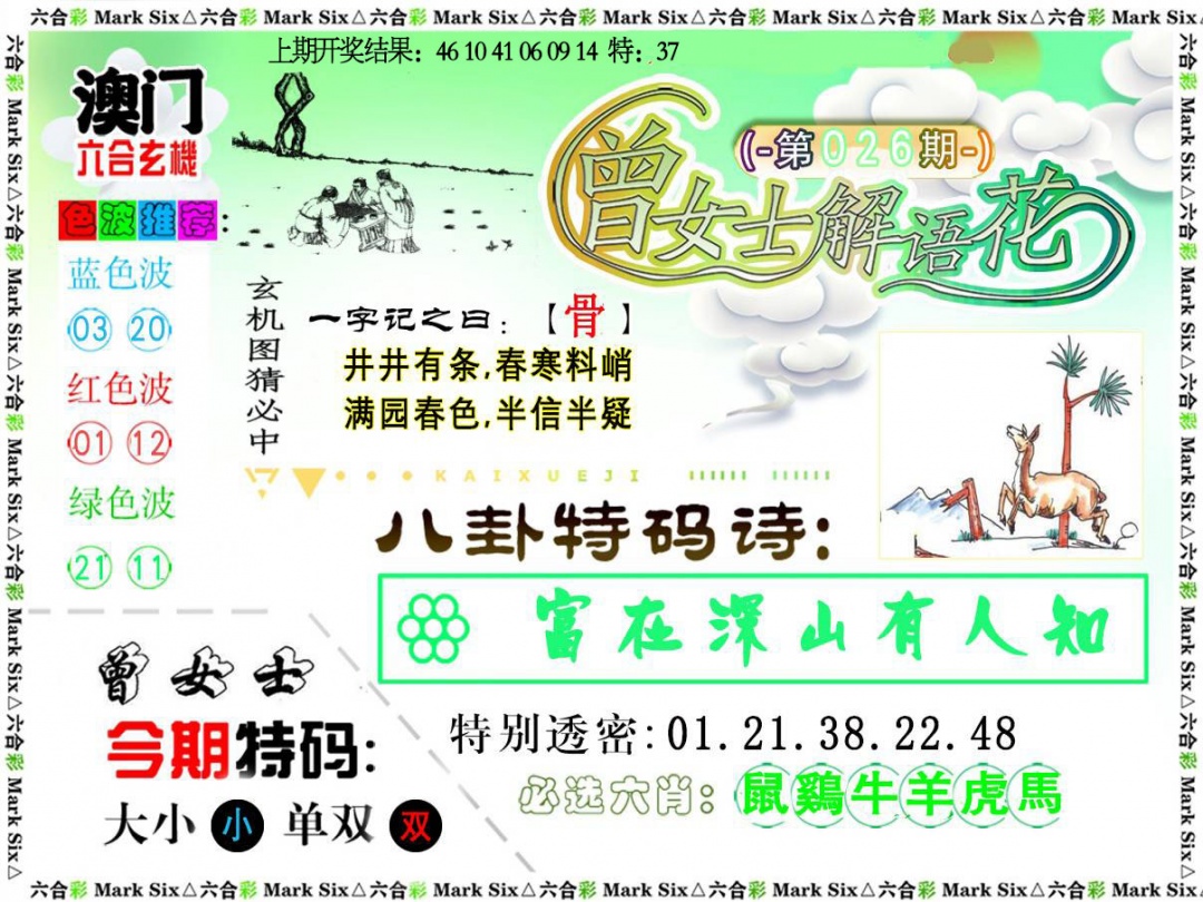 026期曾女士解语花[图]