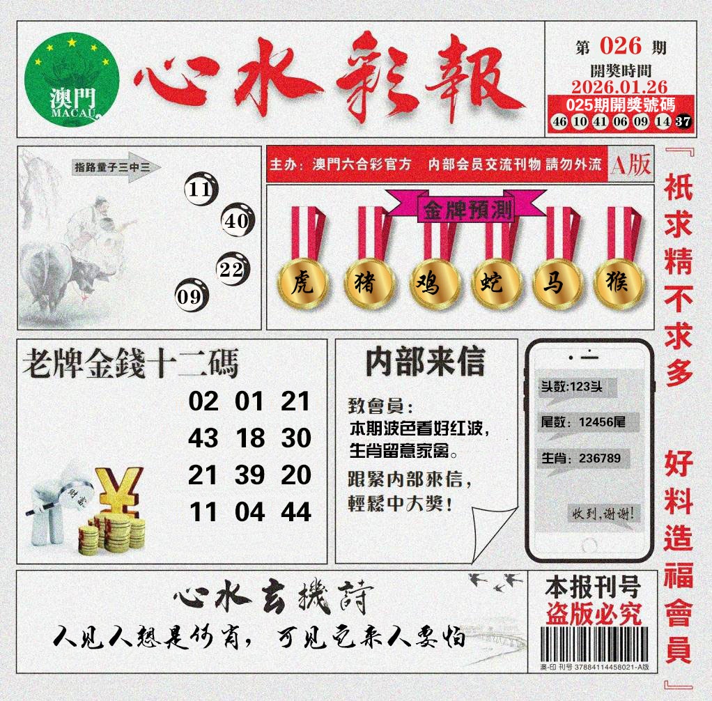 026期心水彩报[图]