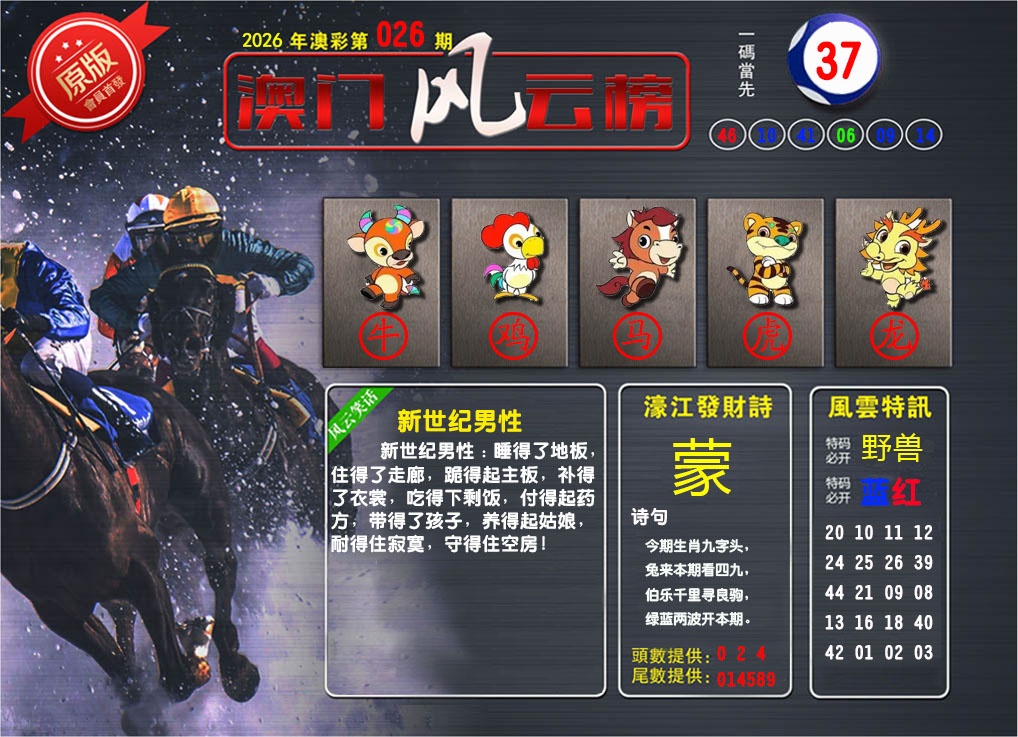 026期澳门风云榜[图]