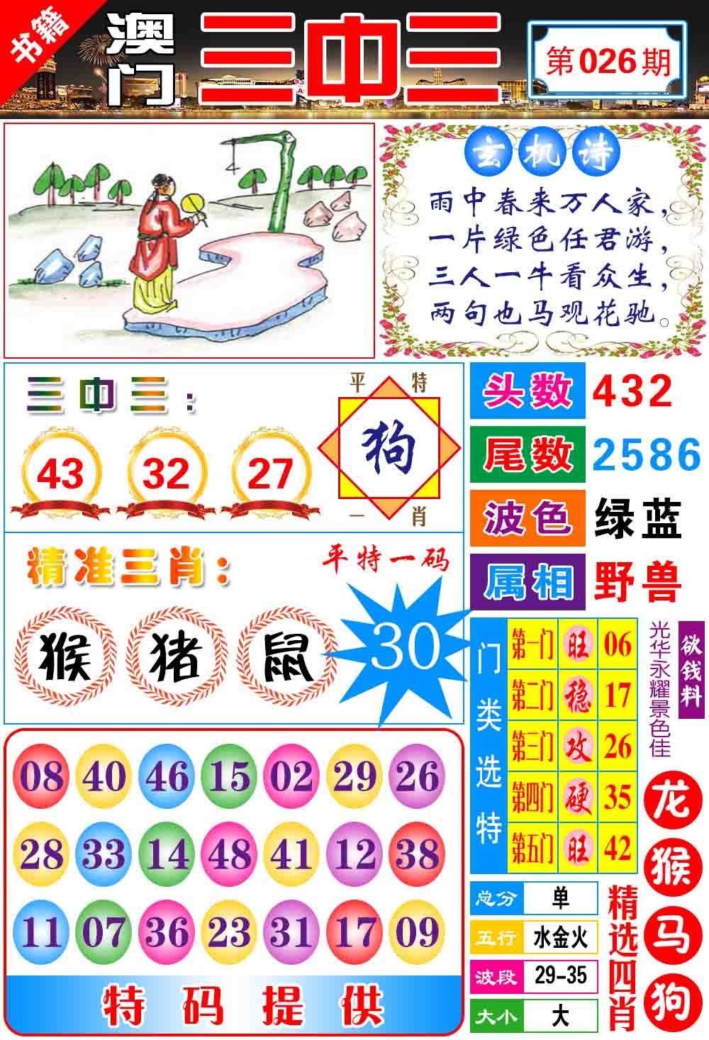 026期澳门宝典三中三[图]