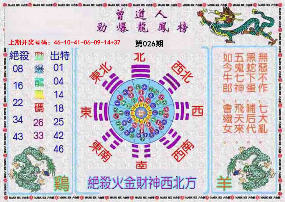 026期曾道人劲爆龙凤榜[图]